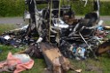 Wohnmobil ausgebrannt Koeln Porz Linder Mauspfad P043